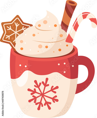 Obraz na plátne Christmas Mug With Cream Drink