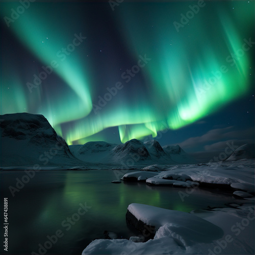 aurora borealis over the lake, this design was generated by an artificial intelligence  © kevin