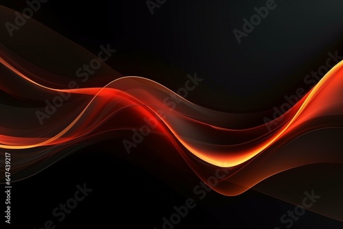 Contemporary dynamic banner in abstract style with dark backdrop. Generative AI