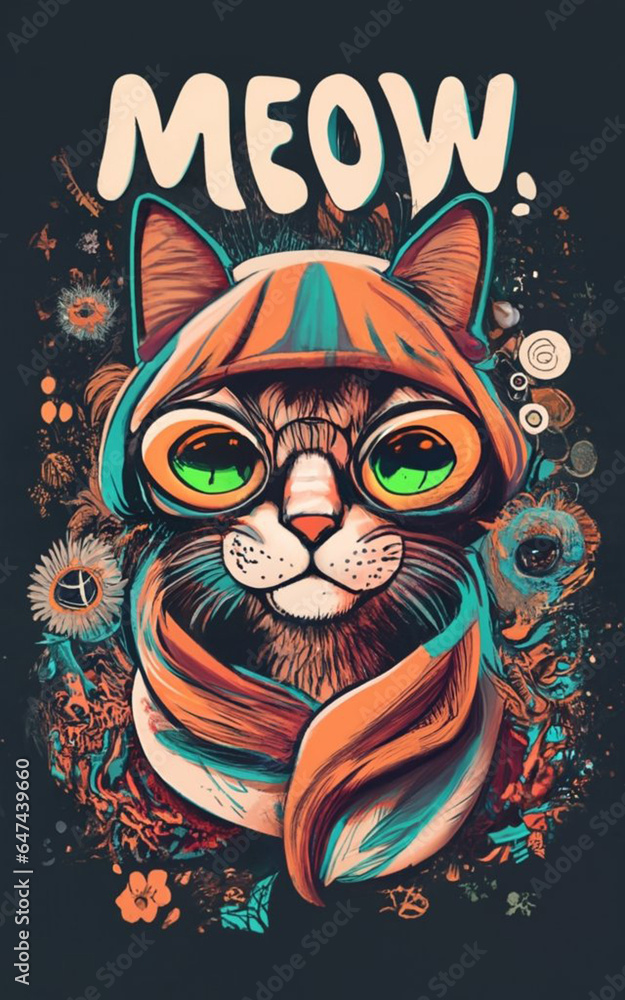 Fototapeta premium cat black halloween vector logo