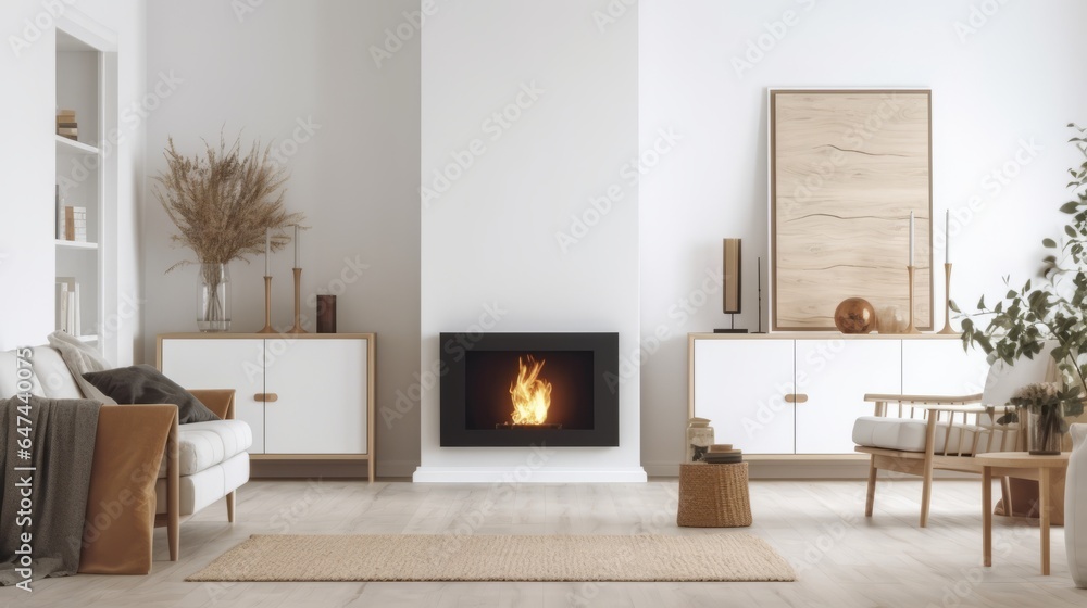 Fototapeta premium White interior design. Created with Generative AI technology.