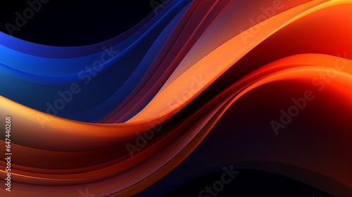 Abstract dark blue orange dynamic wave background for business, modern and trendy flowing wave backdrop wallpaper