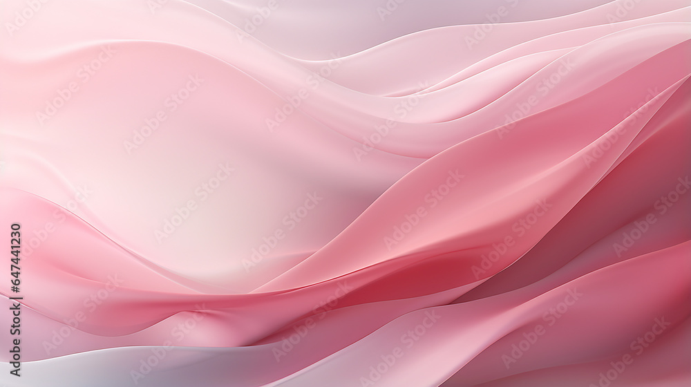 Abstract background with pink and white curved lines. 3d render illustration
