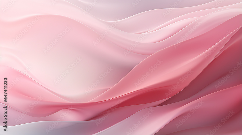 Fototapeta premium Abstract background with pink and white curved lines. 3d render illustration