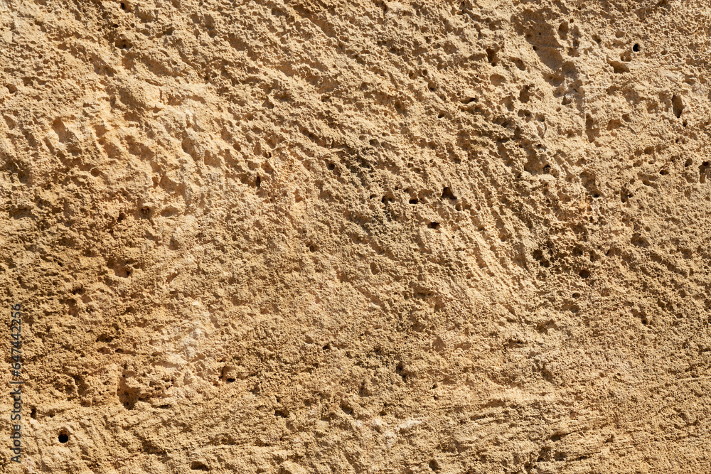 The texture of the rock processed with a tools.