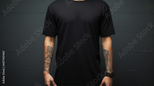 man in black t shirt longline template