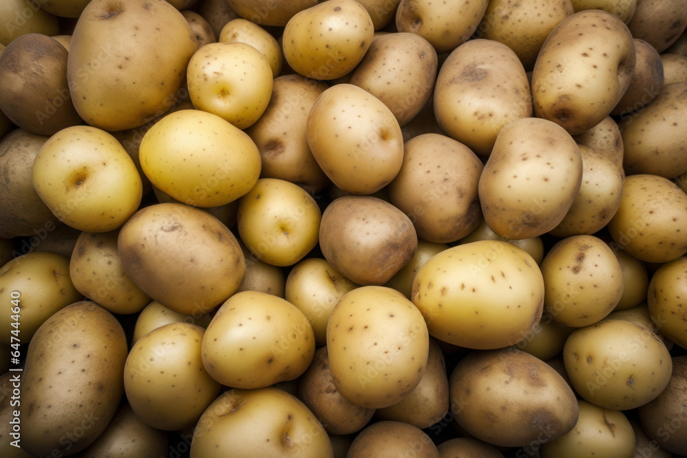 Potatoes harvest, eat local, organic market food Potatoes harvest, eat local, organic market food