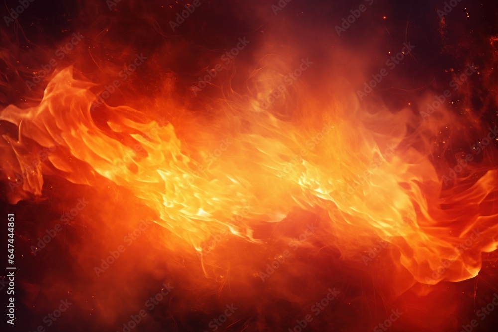 Fototapeta premium Inviting Bright glowing fire. Dark light hot. Generate Ai