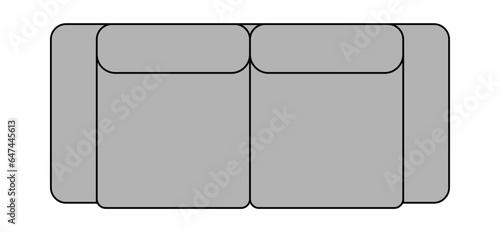 Sofa 2 seater Top view vector illustration design