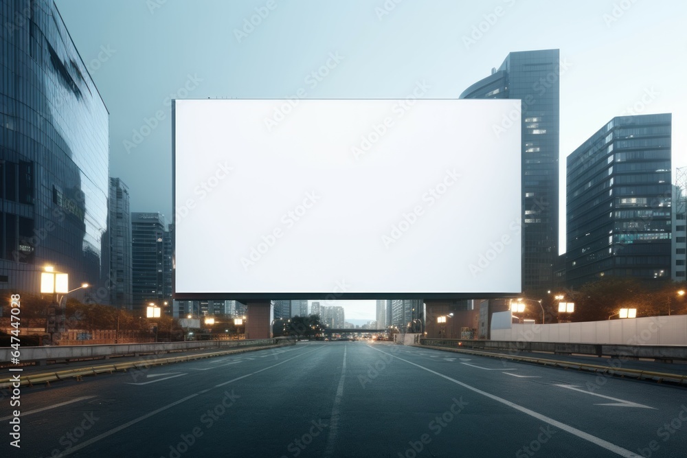 Modern city building billboard wall. Empty screen. Generate Ai