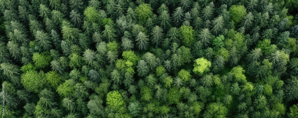 An overhead shot of a patch of vibrant green trees in contrast with a nearby lifeless gray area devoid of any greenery signifying large scale deforestation. An overhead shot of a patch of vibrant green trees in contrast with a nearby lifeless gray area devoid of any greenery signifying large scale deforestation.
