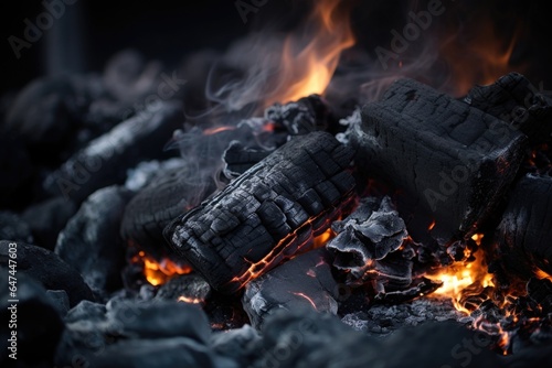 A closeup of a burning coal, the source of much of the carbon emissions being combated through taxation, to draw attention to the source of the problem.