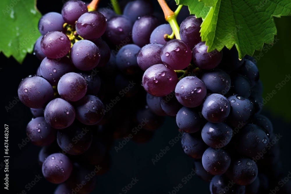 Bunch grapes. Fruit red harvest. Generate Ai Bunch grapes. Fruit red harvest. Generate Ai