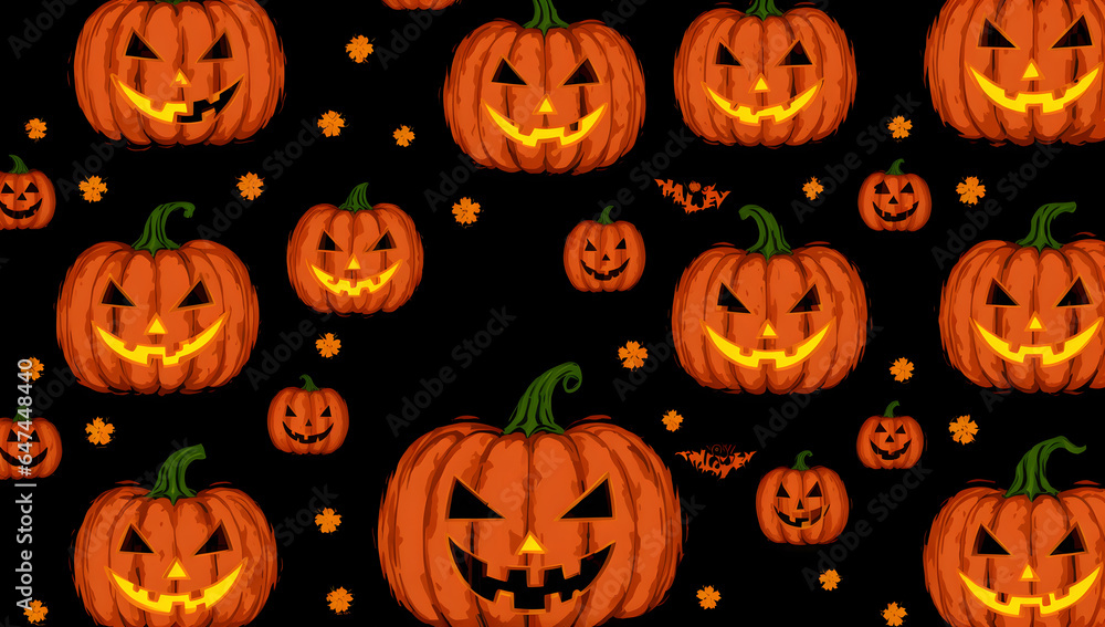 Halloween Pumpkin Pattern, Autumn, October, Wallpaper Halloween Pumpkin Pattern, Autumn, October, Wallpaper