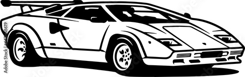 Graphics with a sports car