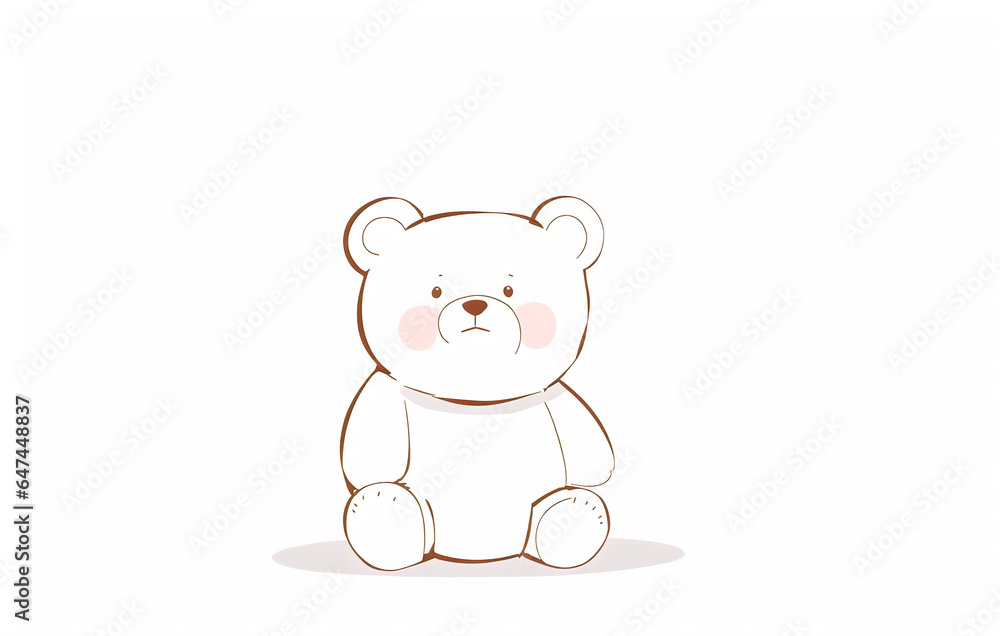 Illustration of a cute teddy bear isolated on a white background. Coloring page outline Illustration of a cute teddy bear isolated on a white background. Coloring page outline