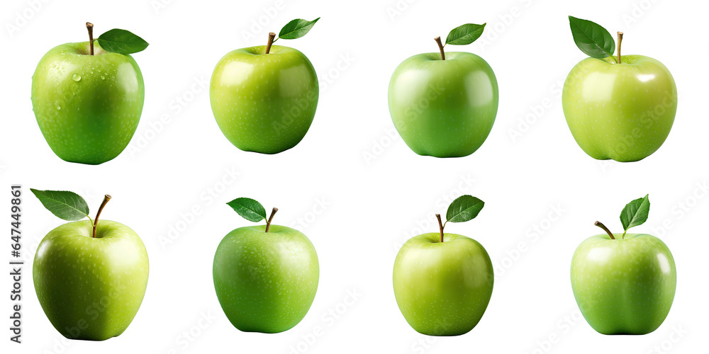 Png Set Closeup of a green apple against a transparent background Png Set Closeup of a green apple against a transparent background