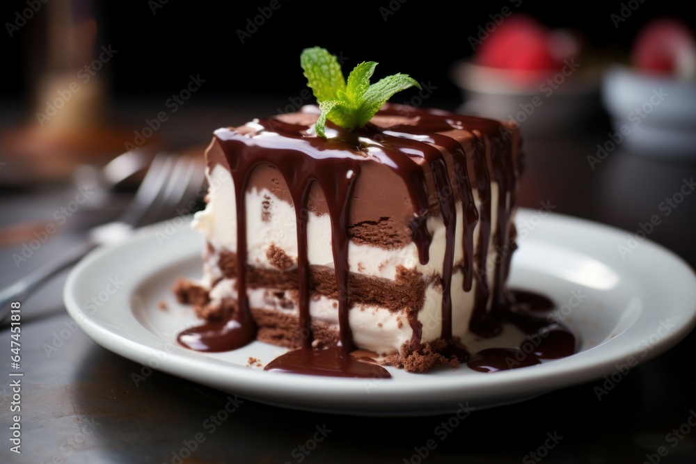 Creamy Tasty ice cream cake. Food cuisine. Generate Ai Creamy Tasty ice cream cake. Food cuisine. Generate Ai