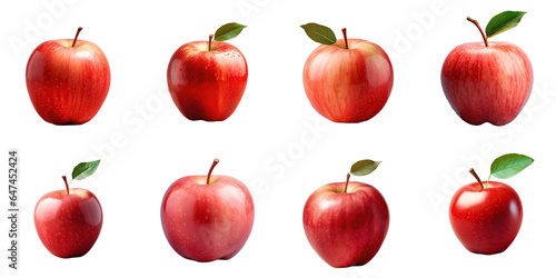Png Set transparent background with isolated apple fruit