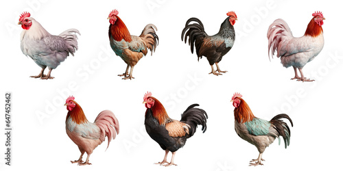 Png Set Isolated Marans hen standing on transparent background