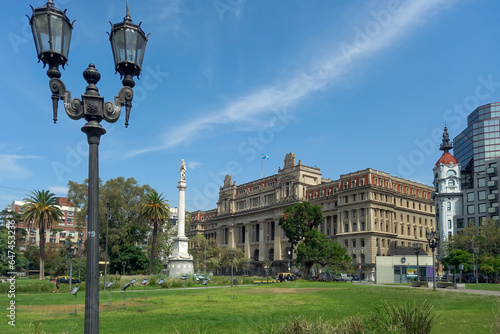 Lavalle Square with the Justice Palace in the background. Buenos Aires, Argentina photo