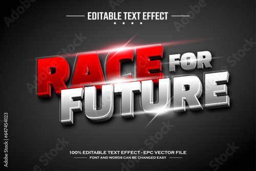 Race for future 3D editable text effect template
