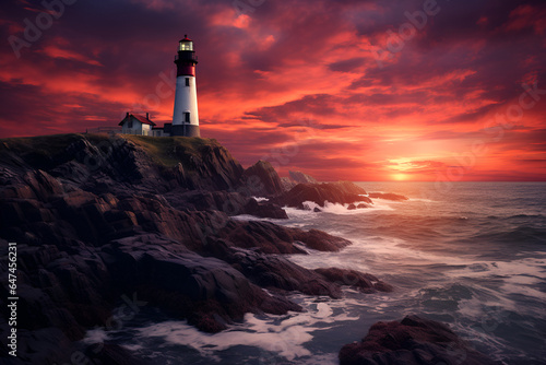 lighthouse at sunset © alphazero
