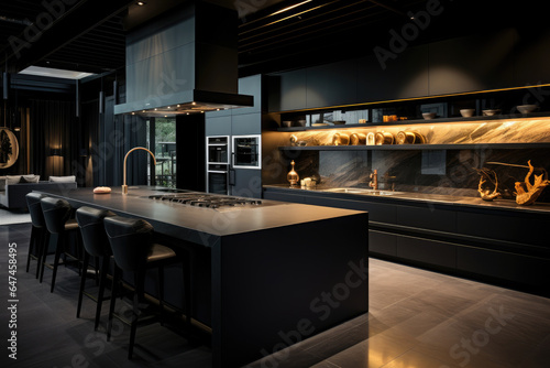 Sleek and Sophisticated: A Contemporary Kitchen Embracing the Elegance of Black