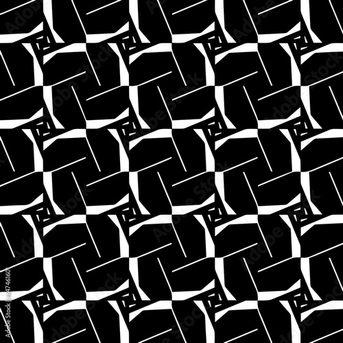 Black and white seamless pattern. Repeat pattern. Abstract background. Monochrome texture. Seamless texture for fashion, textile design, on wall paper, wrapping paper, fabrics and home decor.