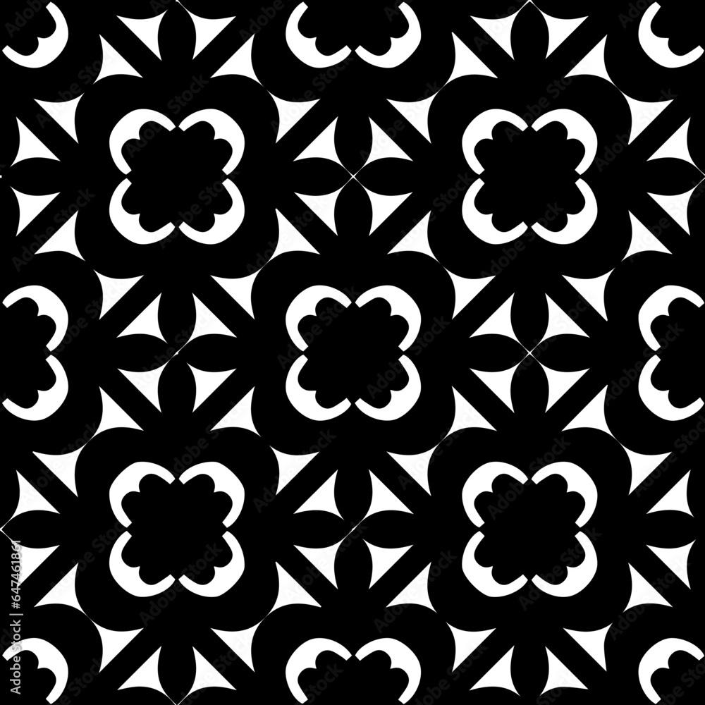 Black and white seamless pattern. Repeat pattern. Abstract background. Monochrome texture. Seamless texture for fashion, textile design,  on wall paper, wrapping paper, fabrics and home decor.