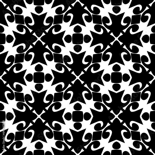 Black and white seamless pattern. Repeat pattern. Abstract background. Monochrome texture. Seamless texture for fashion, textile design, on wall paper, wrapping paper, fabrics and home decor.