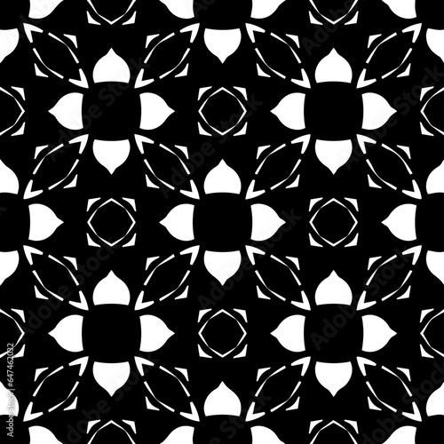 Black and white seamless pattern. Repeat pattern. Abstract background. Monochrome texture. Seamless texture for fashion, textile design, on wall paper, wrapping paper, fabrics and home decor.