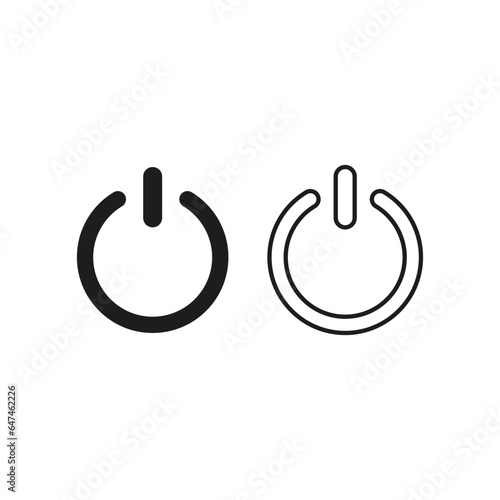 black shut down icons set . Vector illustration. EPS 10.