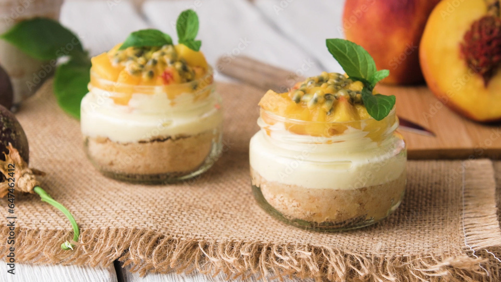 Desert with yogurt and passion fruit Desert with yogurt and passion fruit