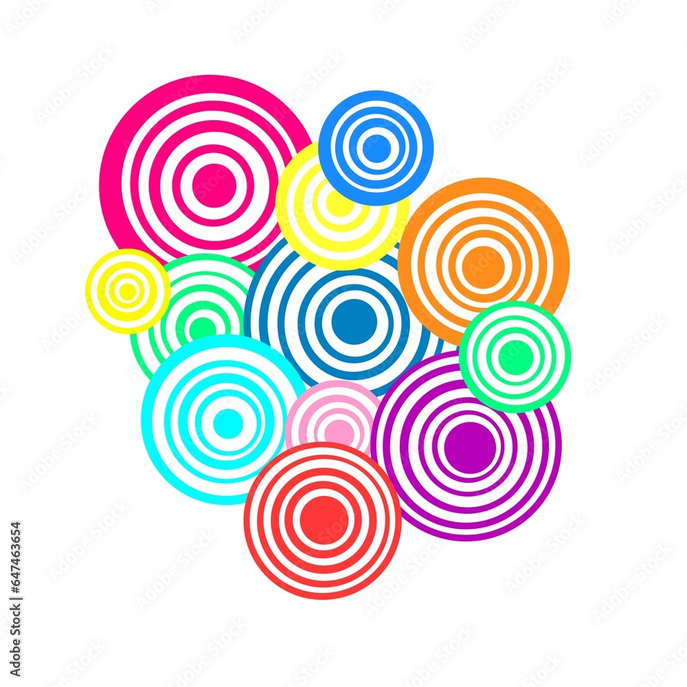 Stacked colorful circle balls look aesthetic and beautiful Stacked colorful circle balls look aesthetic and beautiful