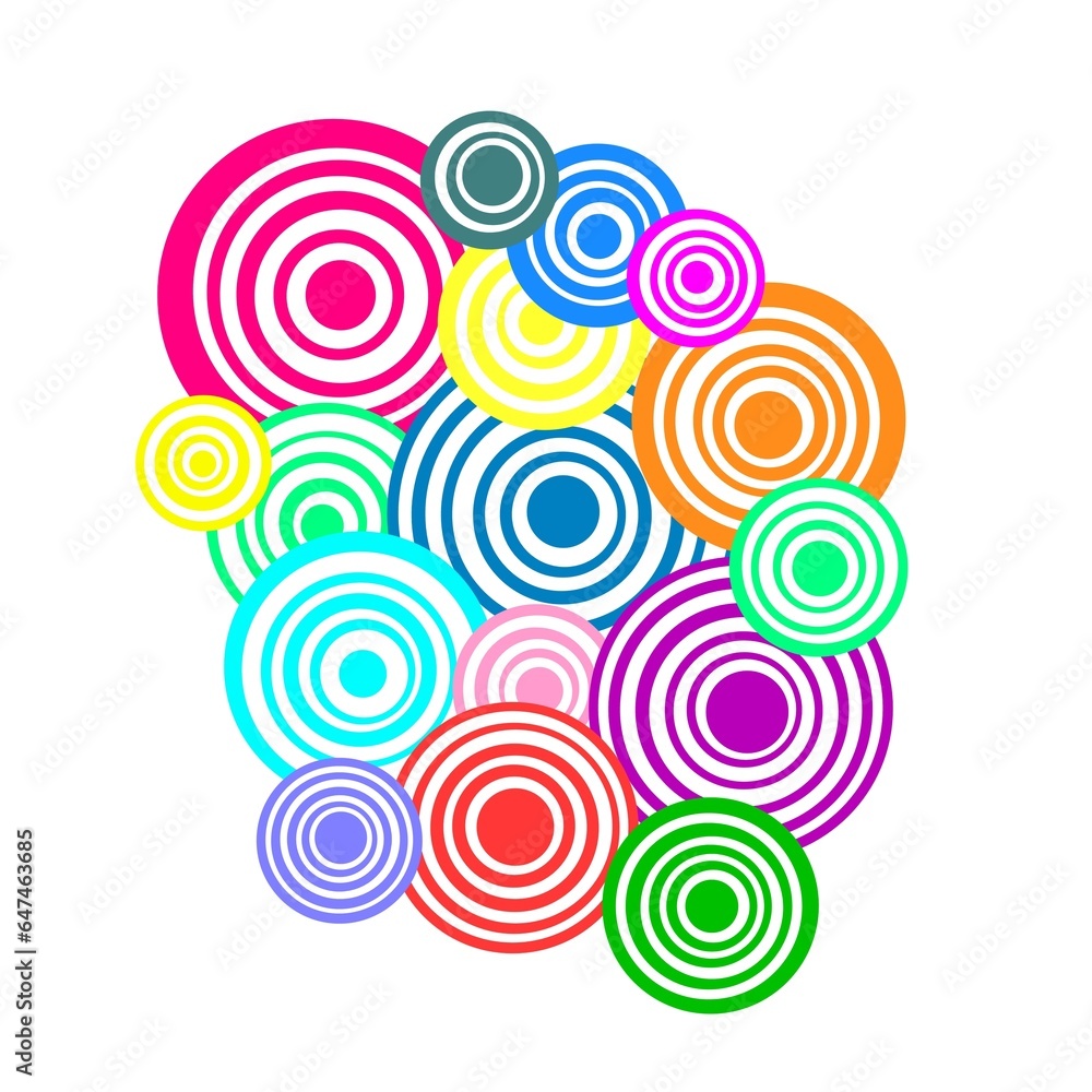 Stacked colorful circle balls look aesthetic and beautiful Stacked colorful circle balls look aesthetic and beautiful
