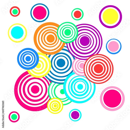 Stacked colorful circle balls look aesthetic and beautiful
