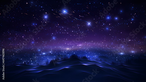 Desktop Wallpaper of Abstract, bright, blue celestial space with glowing fractal art and futuristic galaxy.