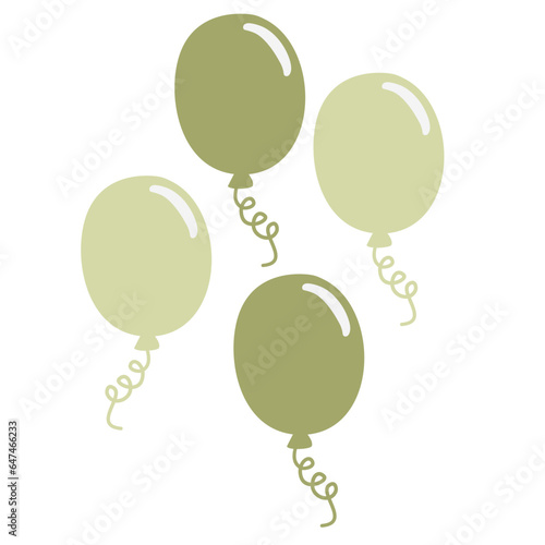 Birthday Ballon Aesthetic Illustration