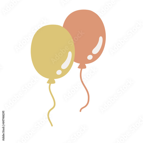 Birthday Ballon Aesthetic Illustration