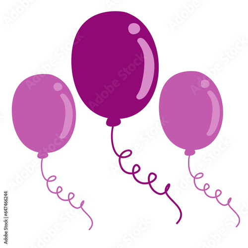 Birthday Ballon Aesthetic Illustration