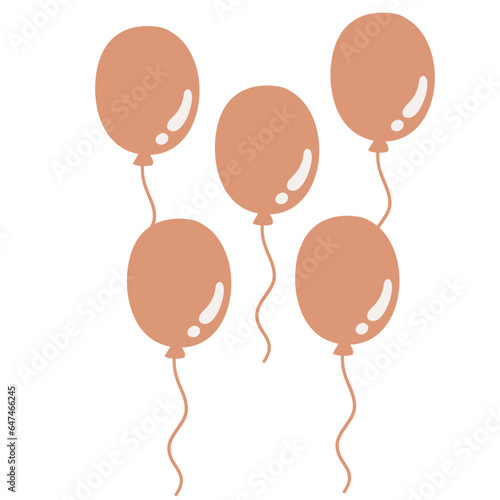 Birthday Ballon Aesthetic Illustration