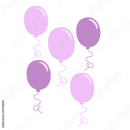 Birthday Ballon Aesthetic Illustration