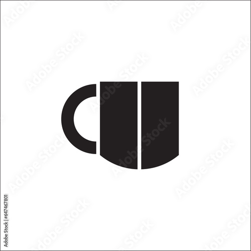 CU Coffe or Glass Logo Vector