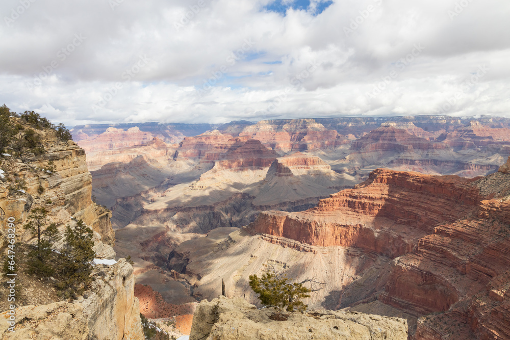 View from the South Rim at Grand Canyon National Park in winter, Arizona, USA View from the South Rim at Grand Canyon National Park in winter, Arizona, USA