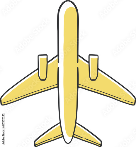 飛行機を下から見た構図のイラスト素材