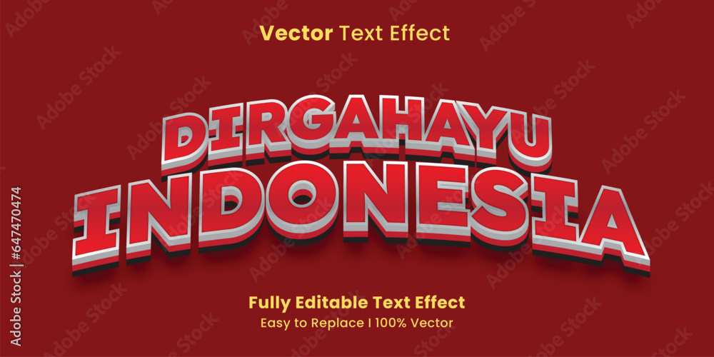 Vector indonesia 3d editable text effect Vector indonesia 3d editable text effect