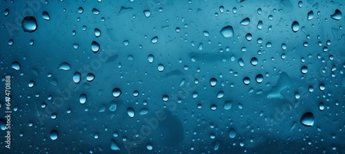 Blue rain drops texture . Generative AI technology.
