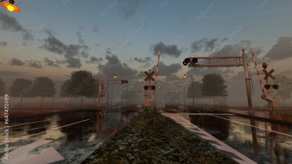 train in the fog