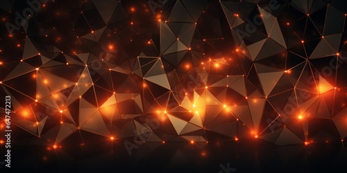 Fire Creative Abstract Geometric Wallpaper. Display graphic. Computer Screen Digiral Art. Abstract Bright Surface Geometrical Horizontal Background. Ai Generated Vibrant Texture Pattern.